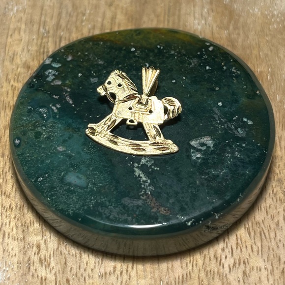 14K Solid Yellow Gold Small Toy Rocking Horse Charm Pendant - Picture 2 of 13